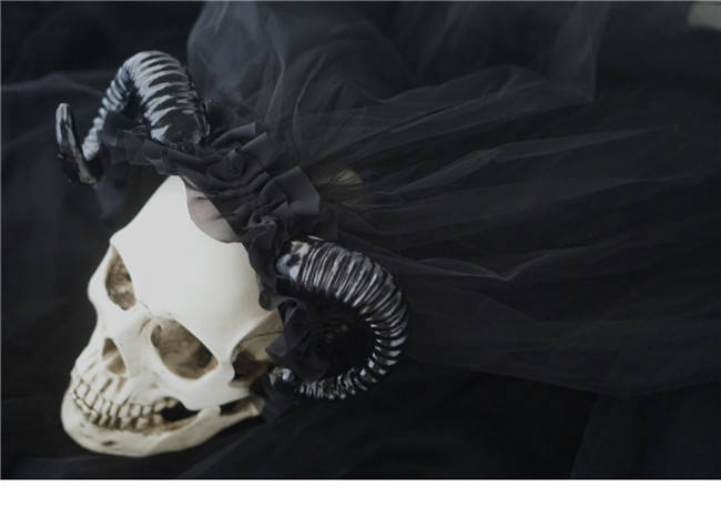 Strange Sugar Demon Horn Gothic Mantilla