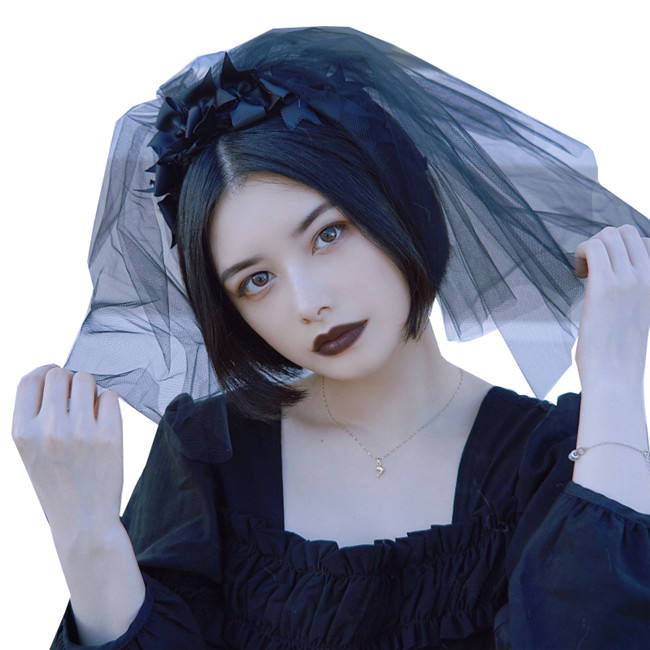 Strange Sugar Dark Black Gothic Mantilla