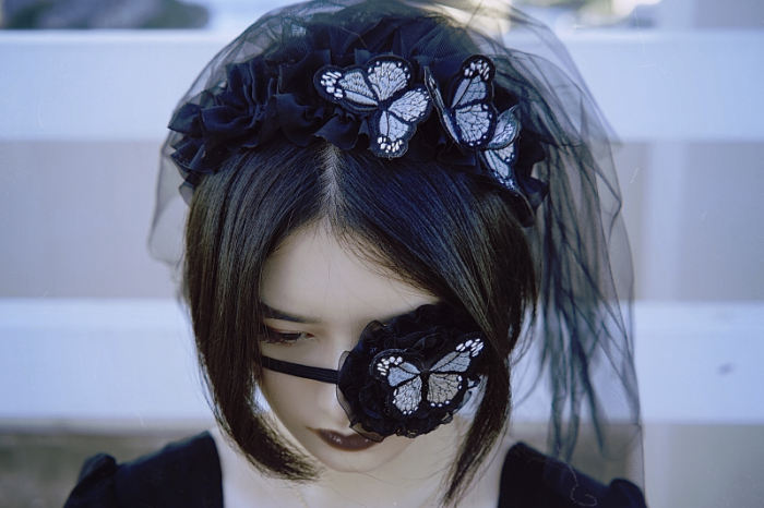 Strange Sugar Butterflies Gothic Mantilla