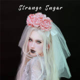 Strange Sugar Blood Roses Halloween Gothic Mantilla