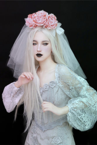 Strange Sugar Blood Roses Halloween Gothic Mantilla