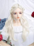 Alice Garden White Golden Middle Part Long Wavy Wig 72cm