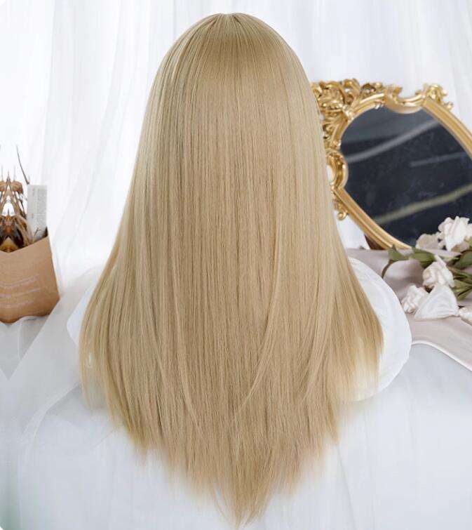 Alice Garden Golden Middle Part Long Straight Wig 58cm