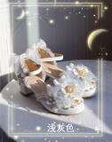 Hexagram Round Toe Low Heels Shoes
