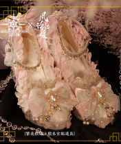 Hexagram Pink Lace Bow Lolita Heels Shoes