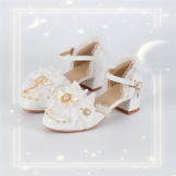 Hexagram Round Toe Low Heels Shoes