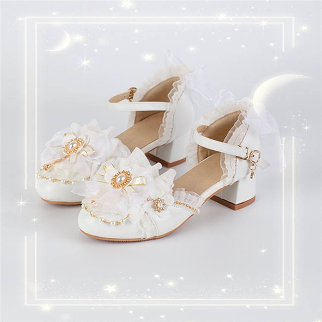 Hexagram Round Toe Low Heels Shoes
