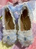Hexagram Fine Flash Silver Blue Heels Shoes