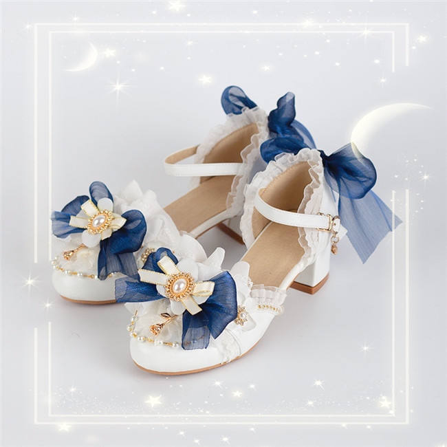 Hexagram Round Toe Low Heels Shoes