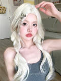 Alice Garden White Golden Middle Part Long Wavy Wig 72cm