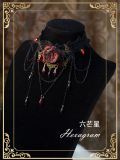 Hexagram Rose Lace Halloween Gothic Necklace