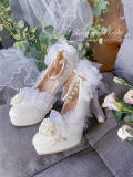 Hexagram Rose Feather Heels Shoes