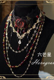 Hexagram Rose Lace Halloween Gothic Necklace