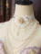 Pink Gold Choker + Beads chain + Crystal chain