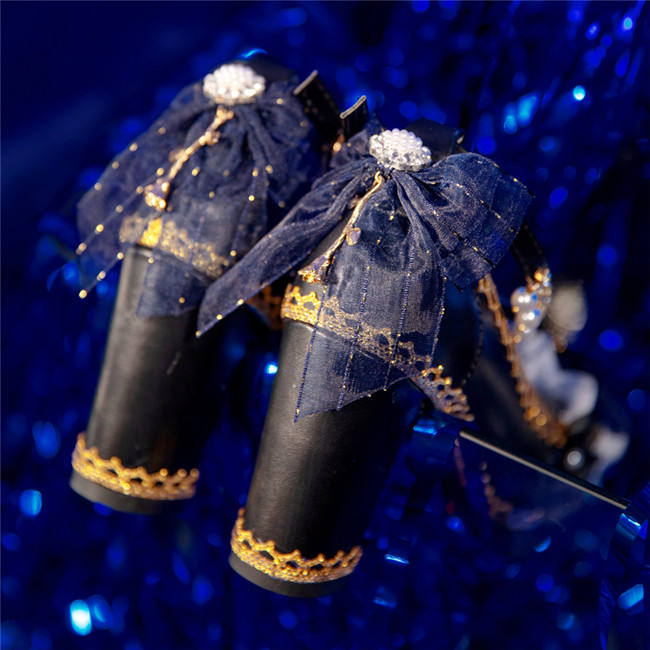 Lace Bow Women Chunky Heels Shoes