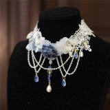 Hexagram Rose Lace Crystal Necklace