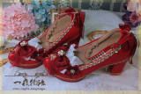 Lace Bow Women Chunky Heels Shoes