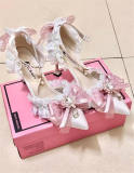 Pink Pointed Toe Lolita Heels Shoes