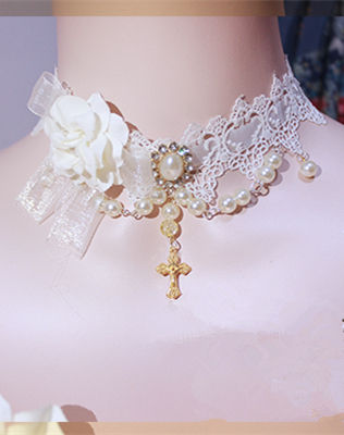 White Rose Lace Choker