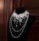 Gray Blue Choker + Beads Chain