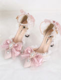 Pink Pointed Toe Lolita Heels Shoes
