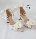 Beige Camellia Lolita Heels Shoes