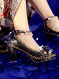 Lace Bow Women Chunky Heels Shoes