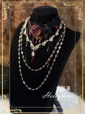 Hexagram Rose Lace Halloween Gothic Necklace