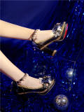Lace Bow Women Chunky Heels Shoes