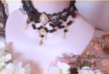 Lace Beads Pendant Gothic Choker