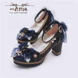 Lace Bow Women Chunky Heels Shoes