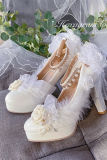 Hexagram Rose Feather Heels Shoes