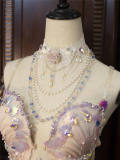 Hexagram Rose Lace Crystal Necklace