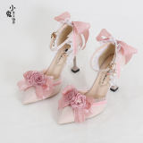 Pointed Toe Floral Lolita Heels Shoes
