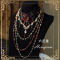 Choker + Crystal Chain + Beads Chain + Metal Diamond Chain