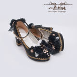Lace Bow Women Chunky Heels Shoes