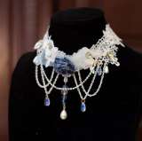 Hexagram Rose Lace Crystal Necklace