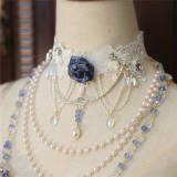 Hexagram Rose Lace Crystal Necklace