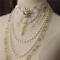 White Gold Choker + Beads chain + Crystal chain