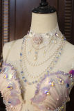 Hexagram Rose Lace Crystal Necklace