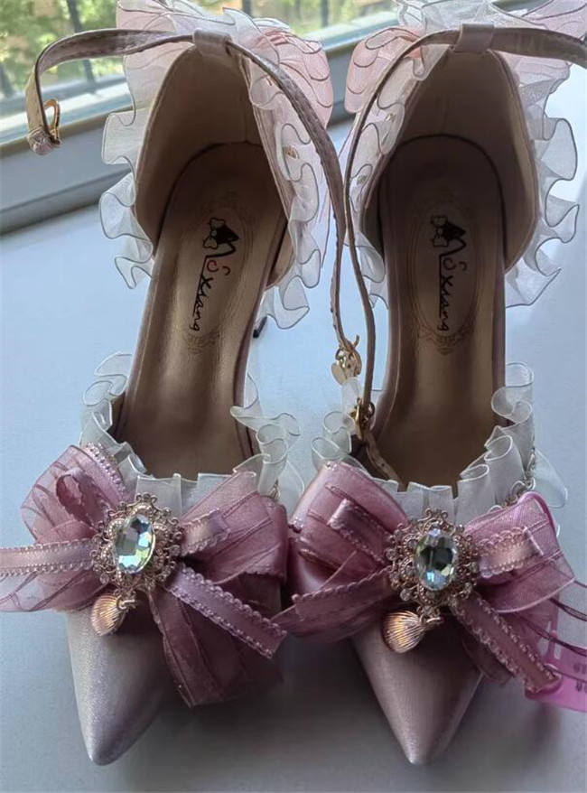 Pink Pointed Toe Lolita Heels Shoes