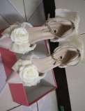 Beige Camellia Lolita Heels Shoes