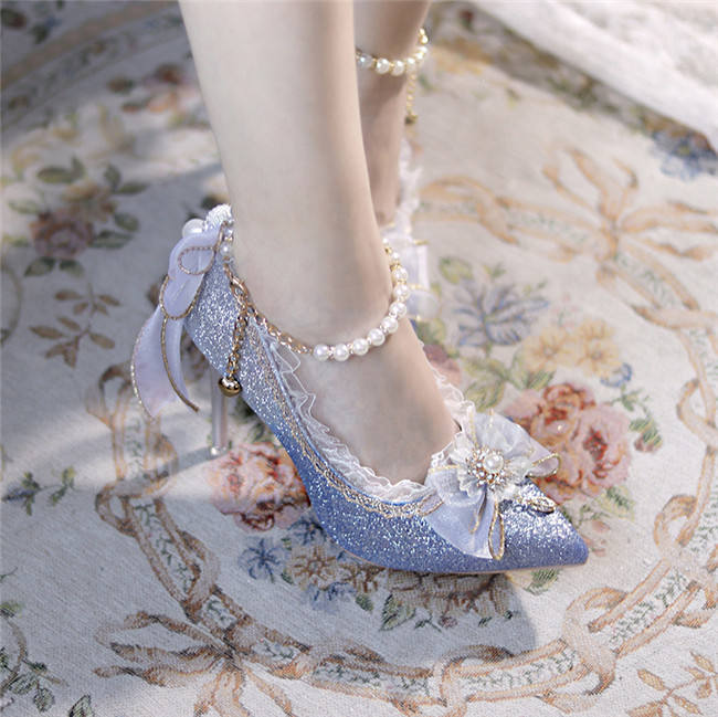 Sheer Lace Pointed-Toe Heels