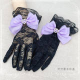 Lace Bow Thin Bridal Gloves Lolita Accessories