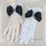 Lace Bow Thin Bridal Gloves Lolita Accessories