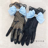 Lace Bow Thin Bridal Gloves Lolita Accessories