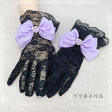 Lace Bow Bridal Gloves Lolita Accessories