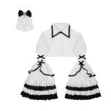 Skeleton Prints Ombre Halloween Gothic Lolita Dress and Bolero