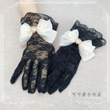 Lace Bow Bridal Gloves Lolita Accessories