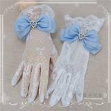 Lace Bow Thin Bridal Gloves Lolita Accessories